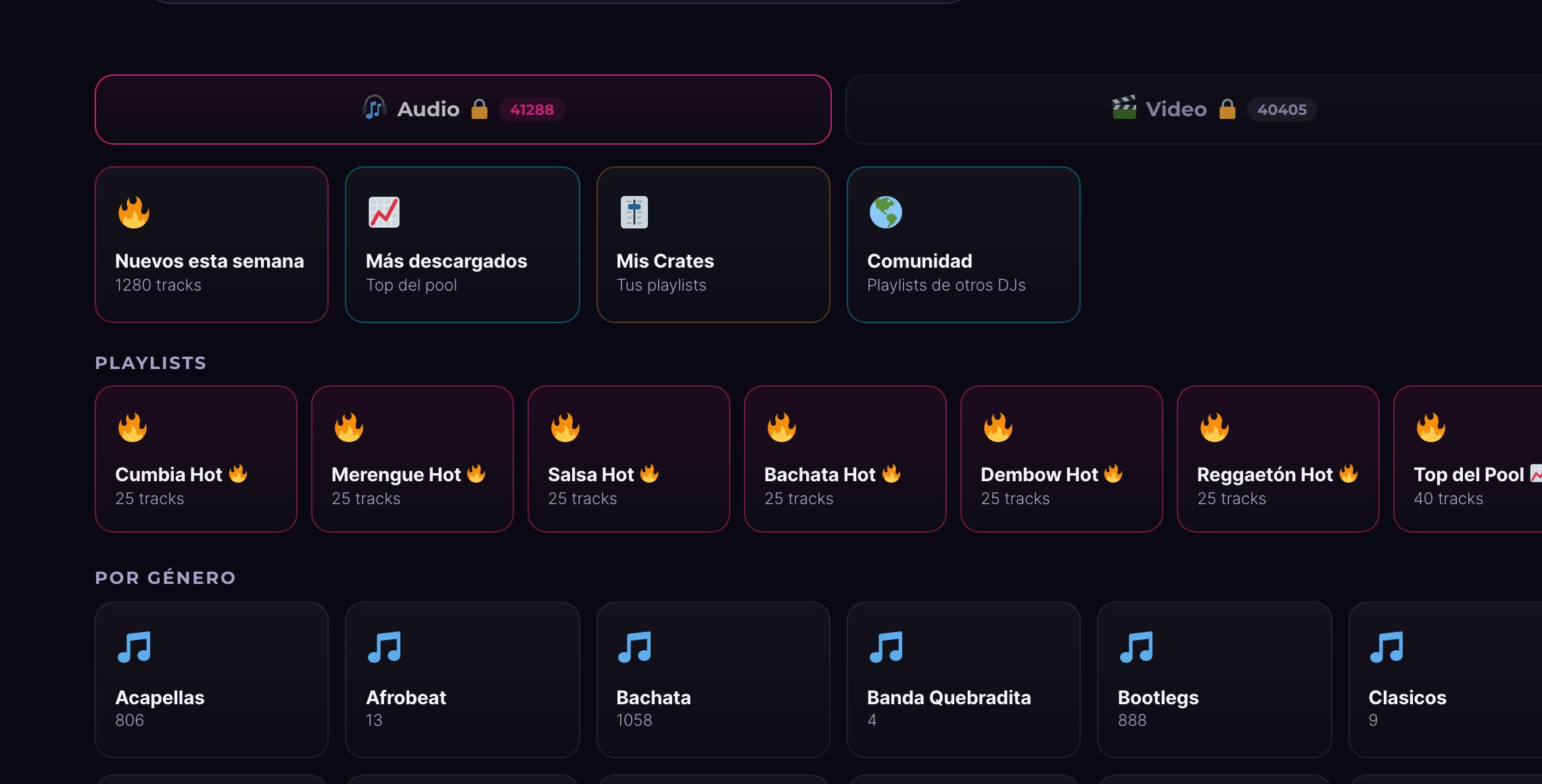 La Cabina — el record pool completo por género